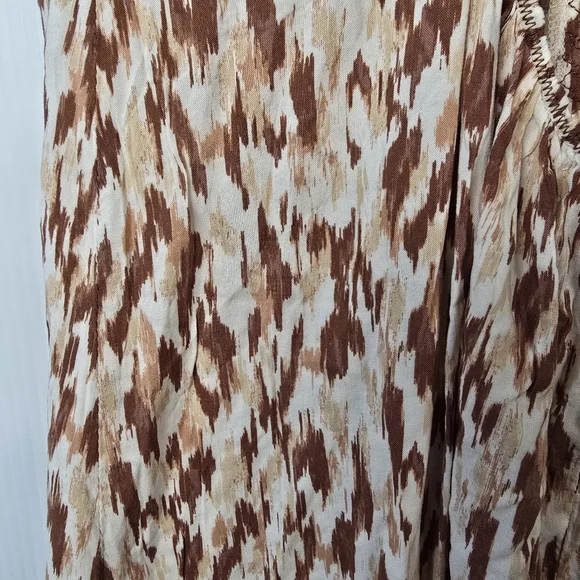 NWT aerie Leopard Print Spaghetti Strap Maxi Dress Beaded Strap Front Slit SizeL - Picture 12 of 15